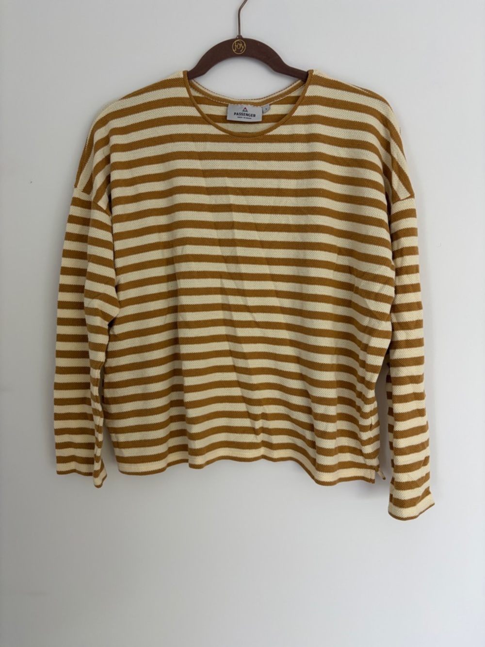 Passenger Striped Yellow and Cream Knit Sweater- L